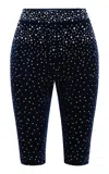 Alex Perry Crystal-embellished Velvet Shorts In Navy