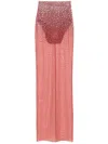 Alex Perry Crystal Mesh Maxi Skirt In Brown