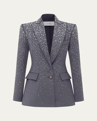 ALEX PERRY CRYSTAL SINGLE-BREASTED FITTED BLAZER
