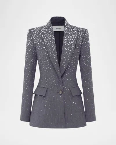 ALEX PERRY CRYSTAL SINGLE-BREASTED FITTED BLAZER