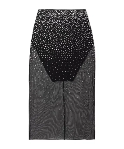 Alex Perry Crystal-embellished Tulle Skirt In Black