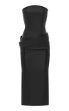 Alex Perry Curved Corseted Strapless Midi Dress