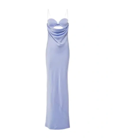 Alex Perry Cutout Draped Satin Crêpe Gown In Purple