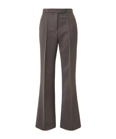 Alex Perry Dark Coffee High-waisted Flared Suit Trousers In Gray