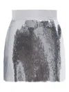 Alex Perry Delon Sequinned Mini Skirt In Silver