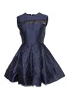 Alex Perry Dexter Floral Brocade Mini Dress. In Blue