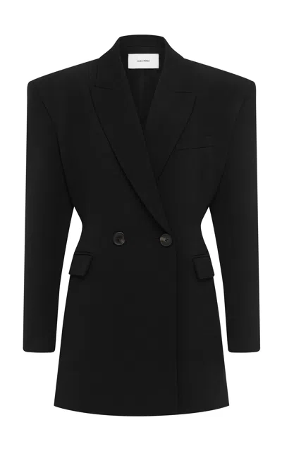 Alex Perry Double-breasted Wool-blend Blazer In Black
