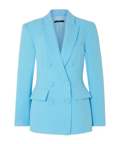 Alex Perry Double-breasted Crepe Blazer In Blue