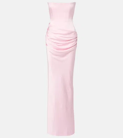 Alex Perry Draped Bustier Gown In Pink