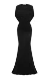Alex Perry Draped Capelet Maxi Dress