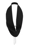 Alex Perry Draped Cowl Wool-blend Halter Top In Black