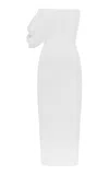 Alex Perry Draped Crepe Corset Midi Dress In White