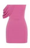 Alex Perry Draped Crepe Corset Mini Dress In Pink