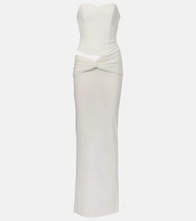 Alex Perry Draped Crêpe Jersey Corset Dress In Black
