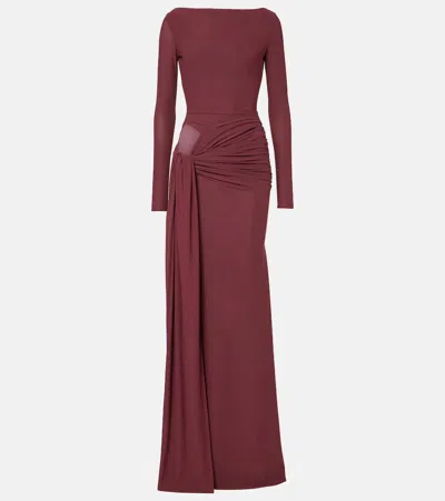 ALEX PERRY DRAPED CRÊPE JERSEY GOWN