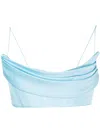 Alex Perry Draped-detail Cropped Corset In Blue