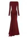 Alex Perry Wrapped Crepe Jersey Gown In Red