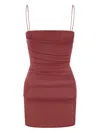 Alex Perry Draped Mini Dress In Orange