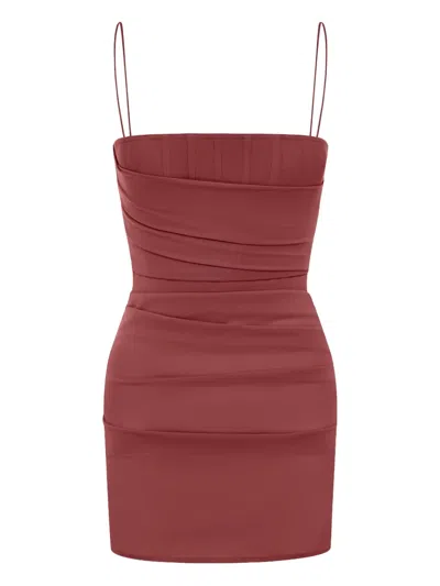 Alex Perry Draped Mini Dress In Orange