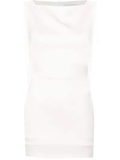 Alex Perry Draped Satin Mini Dress In 白色