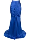 Alex Perry Draped Train Skirt In Blue