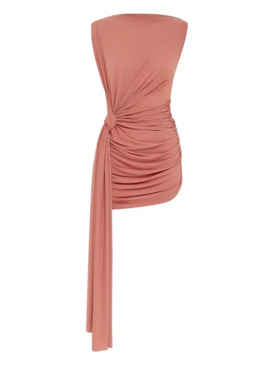 Alex Perry Draped Twist Mini Dress In Pink