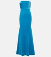 Alex Perry Velvet Gown In Blue