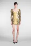 Alex Perry Sequinned Mini Dress In Yellow