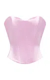 Alex Perry Duchess Satin Corset Top In Light Pink