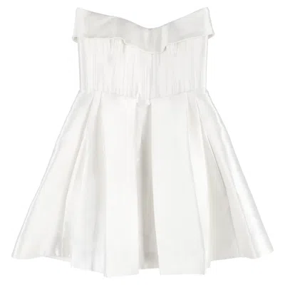 Alex Perry Elyse Strapless Mini Dress In White Silk