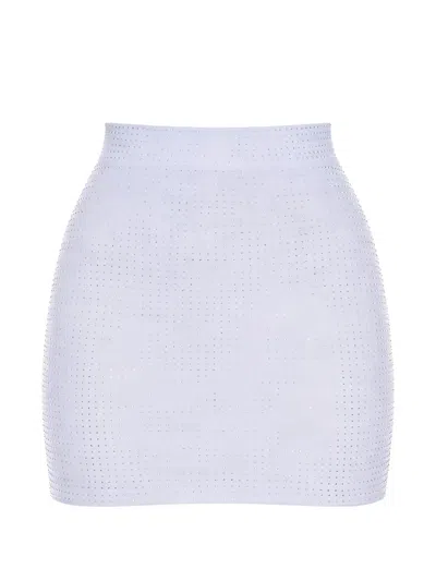 Alex Perry Embellished Mini Skirt In White