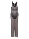 Alex Perry Embellished Split Dress In Gray