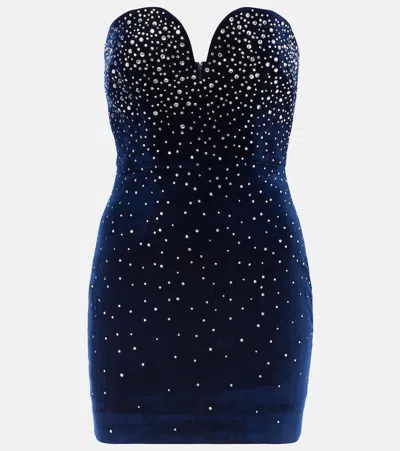ALEX PERRY EMBELLISHED VELVET MINIDRESS