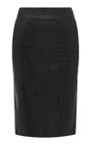 Alex Perry Embossed Leather Pencil Skirt