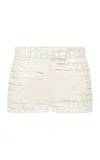 Alex Perry Embossed Leather Shorts