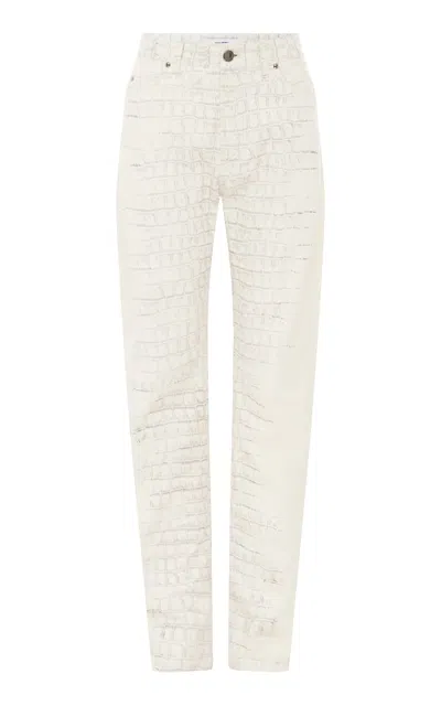 Alex Perry Embossed Leather Straight Leg Pants