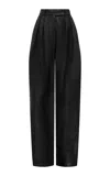Alex Perry Embossed Leather Tailored Trousers