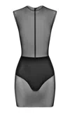 Alex Perry Fine Mesh Mini Dress In Black