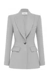 Alex Perry Fitted Wool Suiting Blazer In Grey