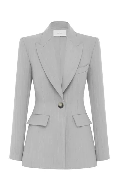 Alex Perry Fitted Wool Suiting Blazer In Grey