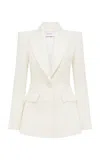Alex Perry Fitted Wool Suiting Blazer In Off-white
