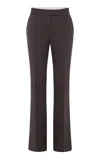 Alex Perry Flared Wool-blend Pants In Brown