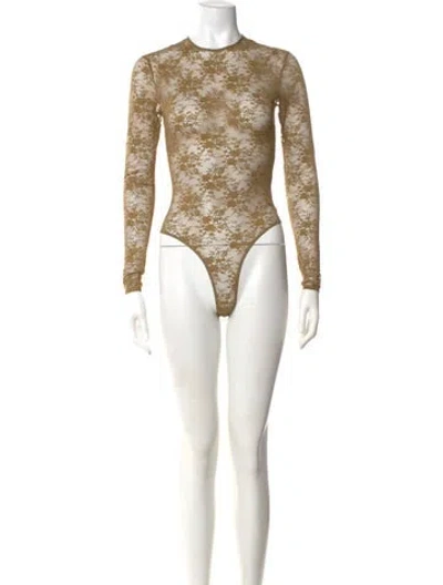 Pre-owned Alex Perry Floral Print Crew Neck Bodysuit W/ Tags In Multi