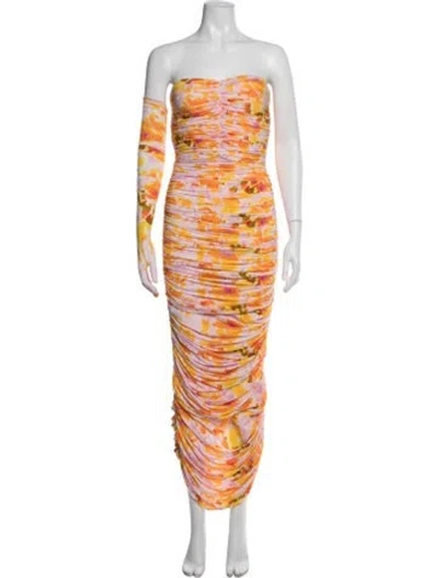Pre-owned Alex Perry Floral Print Long Dress W/ Tags In Multicolor