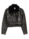 Alex Perry Fur Belted Jacket In Black