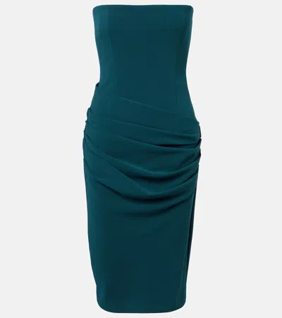 Alex Perry Gathered Bustier Dress In Green