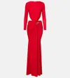 Alex Perry Gathered Crêpe Jersey Gown In Red