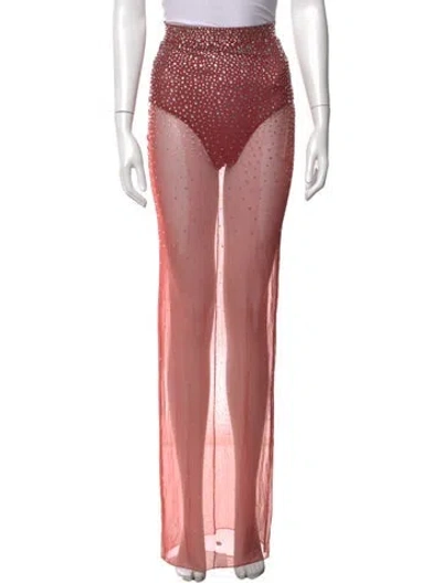 Pre-owned Alex Perry Graphic Print Long Skirt In Pink