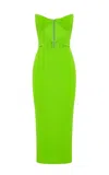Alex Perry Hale Stretch Crepe Cut Out Midi Dress In Green
