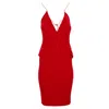 Alex Perry Halter Neck Bodycon Dress In Red Triacetate In Red
